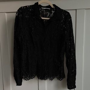 Elegant Black Lace Women's Top